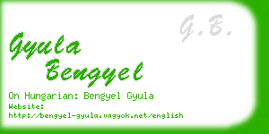 gyula bengyel business card